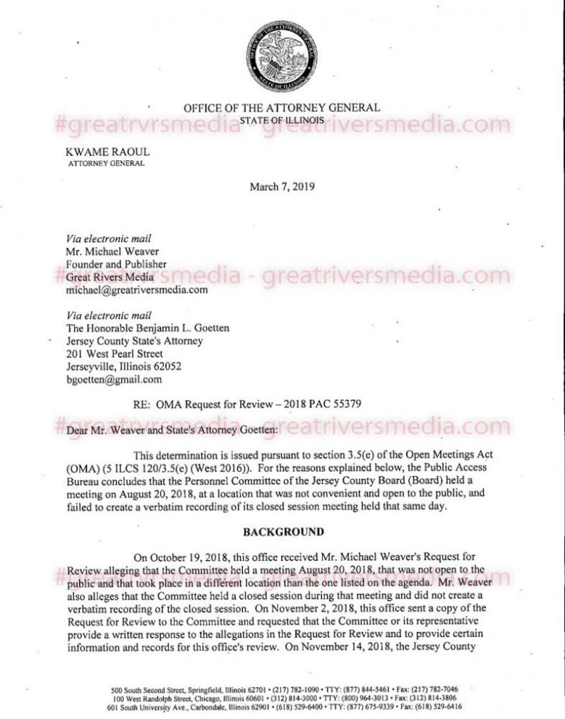 County Board Found To Violate Open Meetings Act County Board Found To Violate Open Meetings Act